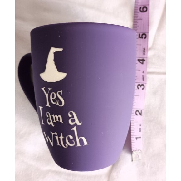 YES I AM A WITCH Matte Purple Ceramic Mug 11oz Gothic Witchy Coffee Cup NEW - Picture 3 of 6